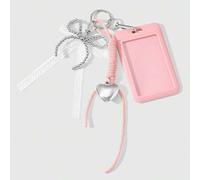 Shein 1 Nuevo Ins Coreano Dulce Chica Simple y Versátil Hecho a Mano con Cuentas Plateadas CCB Encaje Blanco Lazo Cuerda Tejida a Mano Colgante de Amor Tapa