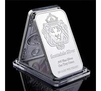 Shein 1 Onza 999 Barra de Plata Fina Scottsdale, Barra de Lingote de Plata, En Dios Confiamos, Con Caja de Exhibición