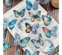 Shein 1 Paquete/30 Hojas De Pegatinas Para Álbum De Recortes Impermeables Con Temática De Mariposa, Luna Y Flores Para Diario, Manualidades Diy papelería li