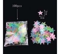 Shein 1 paquete (aproximadamente 500/200/100/50 piezas) Pegatinas fluorescentes luminosas de estrellas de 2/3 cm, de plástico brillante autoadhesivo, durade