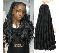 Shein 1 paquete de 24 pulgadas de cabello trenzable con rizado francés de color negro natural, textura Yaki, ondas sueltas y elásticas, cabello sintético pr