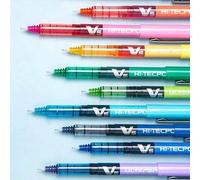 Shein 1 paquete de Bolígrafos de bola de color Pilot V5 Set de 9 piezas, de alta calidad de escritura con 0.5mm, útiles escolares, de vuelta a la escuela