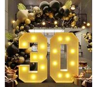 Shein 1 paquete de número de marquesina iluminado de 28.7", LED amarillo cálido, números DIY 2026 26 25 21 18 16 para decoración de cumpleaños, graduación 2