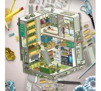 Shein 1 Paquete de Pegatinas para escena de paisaje en 3D con temática de "Cabaña del Apocalipsis", pegatinas encantadoras para un mundo en miniatura, ideal