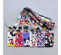 Shein 1 paquete, Titular de tarjeta con diseño de Disney, Titular de tarjeta de estudiante de colores Mickey y Minnie, Titular de tarjeta con costura de dib