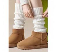 Shein 1 Par/2 Pares de Calentadores de Piernas Blancos Delgados de 40cm, Mangas de Piernas Sueltas Antideslizantes, Aptos para Uso Diario, Cómodos y Cálidos