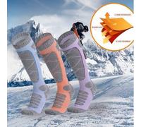 Shein 1 Par/3 Pares/4 Pares Calcetines hasta la rodilla para mujer, calcetines de esquí para exteriores, calcetines de nieve para senderismo, calcetines de