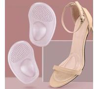 Shein 1 par de almohadillas de inserción para la parte delantera del pie para zapatos de mujer, almohadillas de silicona antideslizantes para aliviar el do