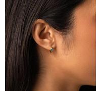 Shein 1 Par De Aretes De Argolla Con Doce Piedras Natales En Forma De Rombos Para Mujeres De Plata De Ley S925, Pendientes Personalizados De 12 Meses, Joyer