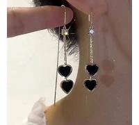 Shein 1 Par De Aretes Profesionales De Doble Corazón Con Diseño Anti-caída De Uso Diario, Para Mujer