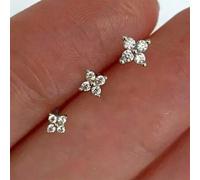 Shein 1 par de aretes tipo botón de circonita cúbica de moda para mujer para boda, compromiso, aniversario, fiesta, joyería, regalo del Día de San Valentín,