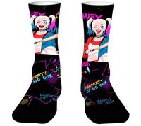 Shein 1 par de calcetines animados de alta calidad de Harley Quinn, calcetines largos para mujeres, novedad para Navidad y Halloween, calcetines divertidos,