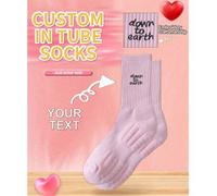 Shein 1 par de calcetines bordados personalizados para mujeres, calcetines personalizados con texto personalizado para chicos guapos y chicas hermosas, calc