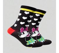 Shein 1 par de calcetines de media caña de Disney, estampado de Mickey Mouse, estampado de Minnie Mouse, calcetines de pareja, calcetines modernos, calcetin