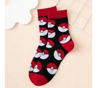 Shein 1 par de calcetines de media pantorrilla con estampado de Pikachu de la serie Pokémon para hombres, de colores vibrantes, tallas europeas y americanas