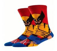 Shein 1 par de calcetines de superhéroe con imagen del personaje Wolverine de Disney. Calcetines de estilo de personaje de dibujos animados cómodos, con pro