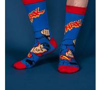 Shein 1 par de calcetines de superhéroe de Superman, de dibujos animados, novedosos, divertidos y locos, adecuados para regalar en fiestas, otoño