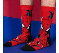 Shein 1 par de calcetines del superhéroe Spiderman de Marvel, calcetines de regalo de Navidad y Año Nuevo con diseños de dibujos animados, creativos e inter