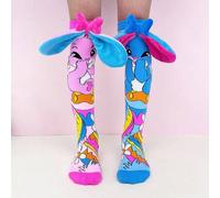 Shein 1 par de calcetines hasta la rodilla para niños, con diseño de conejo y huevo de Pascua con orejas y lazos 3D, estilo lindo y divertido, para todas la