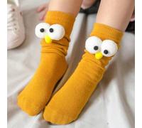 Shein 1 par de calcetines hasta la rodilla para niños con diseño de ojos grandes de dibujos animados en 3D, para niños y niñas