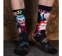 Shein 1 par de calcetines largos de superhéroes de DC Comics con diseño de dibujos animados de Quinn, calcetines de Navidad y Halloween para parejas, divert