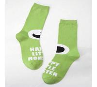 Shein 1 par de calcetines medianos de Disney, Monsters University, suaves y cómodos, anti-olor y absorción de sudor, casuales y versátiles, calcetines depor
