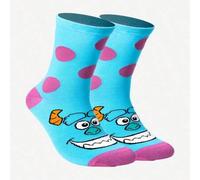 Shein 1 par de calcetines medianos para niño/pareja de la Universidad de Monstruos de DISNEY, personalizados, divertidos, coloridos, con diseños creativos d