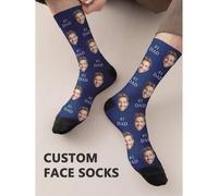 Shein 1 par de calcetines personalizables con expresiones divertidas para hombres, calcetines con foto personalizada, adecuados para chicos guapos y chicas