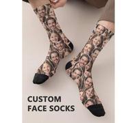 Shein 1 par de calcetines personalizados con cualquier cara para hombres, calcetines personalizados con foto para chicos guapos y chicas hermosas, calcetine