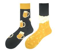 Shein 1 par de calcetines personalizados con diseño de dibujos animados y burbujas, diferentes para el pie izquierdo y derecho, altos y largos, para otoño e