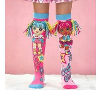 Shein 1 par de calcetines por encima de la rodilla diseñados para niñas, con decoraciones tejidas en 3D y patrones de dibujos animados, adecuados para todas