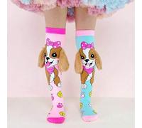 Shein 1 par de calcetines sobre la rodilla con patrón de cachorro rosa y decoración de oreja 3D para niños, calcetines divertidos, ideales para usar en otoñ