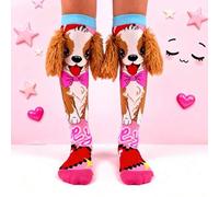 Shein 1 par de calcetines sobre la rodilla para niños con patrón de cachorro 3D y decoración de orejas, calcetines divertidos aptos para todas las estacione