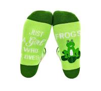 Shein 1 par de calcetines unisex con estampado de rana lindo - "Solo una chica que ama a las ranas" Calcetines divertidos | Adecuados para uso diario y como