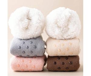 Shein 1 par de calentadores de pierna para interiores con forro térmico grueso para mujeres, lindos, cálidos, antideslizantes, ideales para uso en otoño/inv