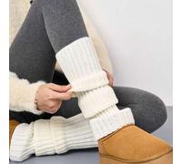 Shein 1 par de calentadores de piernas blancos de 50 cm, antideslizantes y cálidos, aptos para uso diario