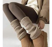 Shein 1 par de calentadores de piernas de unicolor, para calentar botas Uggs, de moda y cálidos, adecuados para atuendos de regreso a la escuela, calcetines