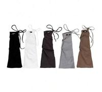 Shein 1 par de calentadores de piernas estilo japonés Gyaru Y2K, calentadores de piernas grises delgados con cordón, calentadores de piernas con volantes en