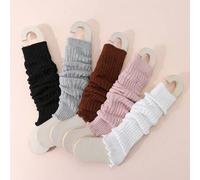 Shein 1 par de calentadores de piernas tejidos para niños, manguitos de pierna de moda adecuados para actividades al aire libre de niños en todas las estaci