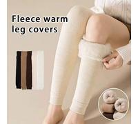 Shein 1 par de calentadores de rodilla y piernas para mujer, calentadores de piernas gruesos y forrados térmicamente para uso diario