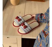 Shein 1 par de cómodas y ligeras zapatillas con diseño de lazo y corazón, zapatillas de interior silenciosas y con estética de hadas, adecuadas para todas l