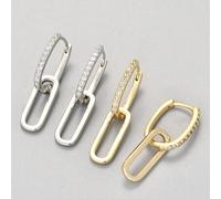 Shein 1 Par de elegantes pendientes de aro y botón de plata esterlina 925 de 12mm con diseño entrelazado, regalo para aniversario, novia, cumpleaños, citas