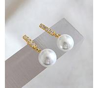Shein 1 Par de elegantes pendientes de gota de perlas falsas de plata S925, joyería fina regalo para el Día de la Madre, compromiso de boda, joyería de novi