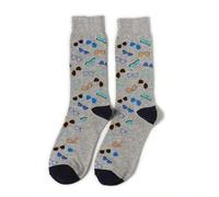 Shein 1 par de gafas de hombre con diseño de dibujos animados y calcetines con patrones divertidos, adecuado para uso casual diario, transpirable y con cont