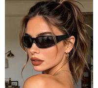 Shein 1 par de gafas de montura futurista de moda, estilo Y2K lindo, adecuadas para la playa, viajes al aire libre en verano, estilo Ibiza