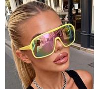 Shein 1 par de gafas deportivas de una sola pieza para mujer con marco de colores vibrantes y estilo dopamina, adecuadas para estilo callejero, viajes, cond