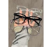 Shein 1 par de gafas ópticas con montura cuadrada de moda unisex, gafas bloqueadoras de luz azul para el estilo de campus, que favorecen a los rostros redon