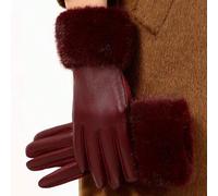 Shein 1 par de guantes de mujer de otoño/invierno con puño de unicolor, casuales y elegantes, de material de poliéster sin dedos, adecuados para uso al aire