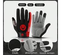 Shein 1 par de guantes deportivos para hombres y mujeres de estilo rojo, negro y azul Kyncilor, tallas M y L, con almohadilla antideslizante y de absorción