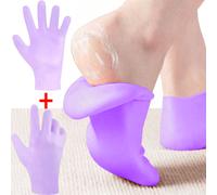 Shein 1 par de guantes hidratantes de color morado para manos, para suavizar y exfoliar la piel reseca y agrietada. Herramientas de cuidado de manos y pies
